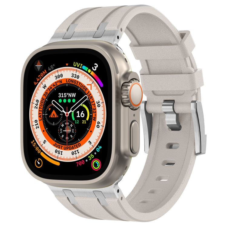 Stone Grain Liquid Silicone Watch Band, For Apple Watch SE 2023 44mm, For Apple Watch Ultra 2 49mm, For Apple Watch Series 9 45mm, For Apple Watch Ultra 49mm