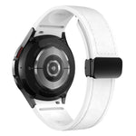Magnetic Black Buckle Leather Silicone Watch Band, For Samsung Galaxy Watch 6