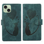 Pen Heart Cat Embossed Leather Phone Case, For iPhone 17 Pro Max, For iPhone 17 Pro, For iPhone 17, For iPhone Air, For iPhone 15 Pro Max, For iPhone 15 Pro, For iPhone 15 Plus, For iPhone 15