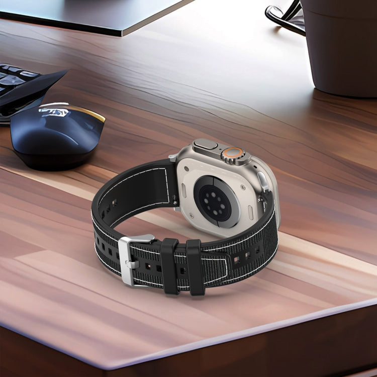 Ordinary Buckle Hybrid Nylon Braid Silicone Watch Band, For Apple Watch 42mm, For Apple Watch 38mm