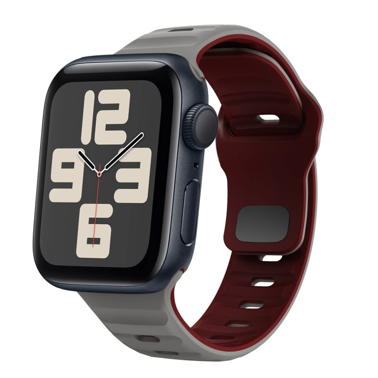 Wave Texture Reverse Buckle Silicone Watch Band, For Apple Watch Series 10 46mm, For Apple Watch Series 10 42mm, For Apple Watch SE 2023 44mm, For Apple Watch SE 2023 40mm