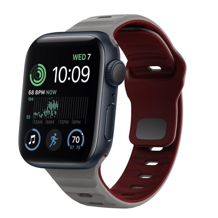Wave Texture Reverse Buckle Silicone Watch Band, For Apple Watch Series 8 41mm, For Apple Watch Series 8 45mm, For Apple Watch SE 2022 40mm, For Apple Watch SE 2022 44mm