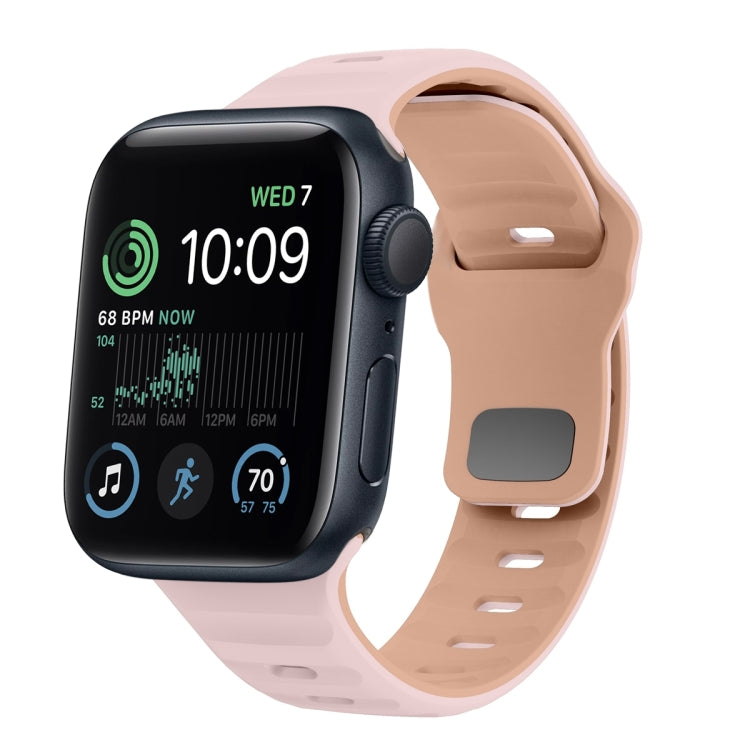 Wave Texture Reverse Buckle Silicone Watch Band, For Apple Watch Series 8 41mm, For Apple Watch Series 8 45mm, For Apple Watch SE 2022 40mm, For Apple Watch SE 2022 44mm
