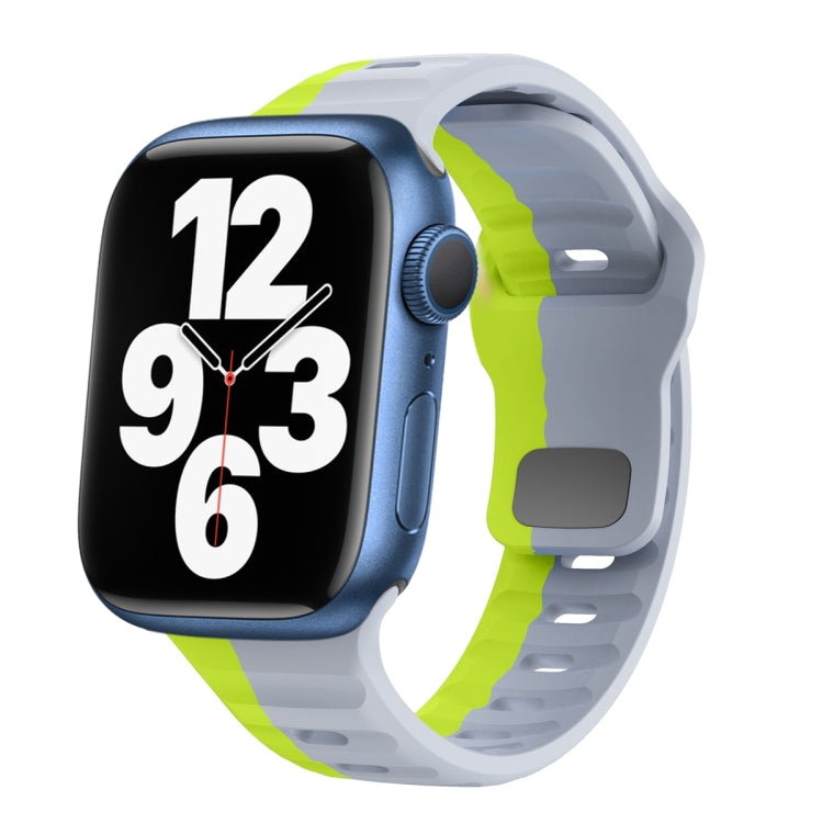 Wave Texture Reverse Buckle Silicone Watch Band, For Apple Watch Series 7 41mm, For Apple Watch Series 7 45mm, For Apple Watch SE 40mm, For Apple Watch SE 44mm
