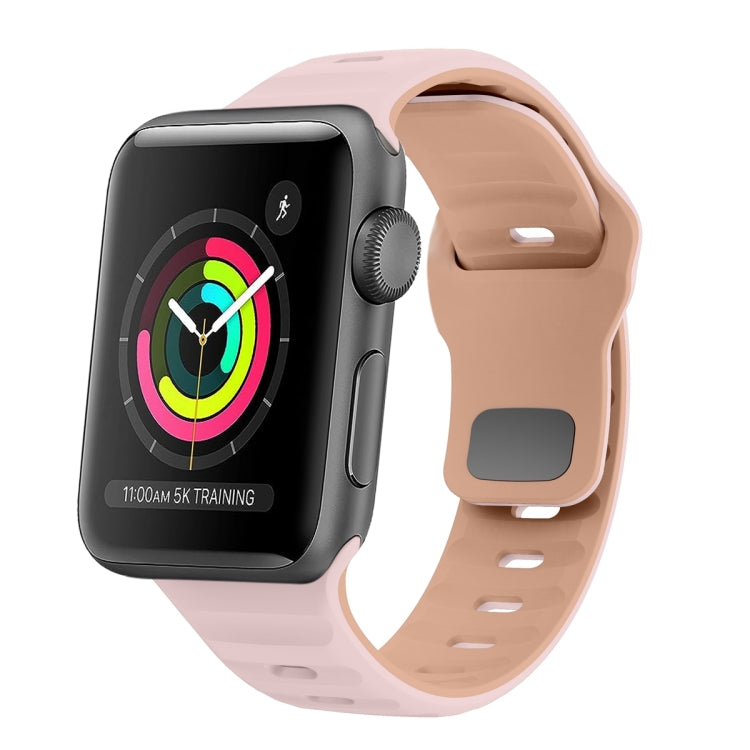 Wave Texture Reverse Buckle Silicone Watch Band, For Apple Watch Series 4 44mm, For Apple Watch Series 4 40mm, For Apple Watch Series 3 38mm, For Apple Watch Series 3 42mm
