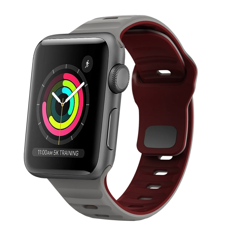Wave Texture Reverse Buckle Silicone Watch Band, For Apple Watch Series 4 44mm, For Apple Watch Series 4 40mm, For Apple Watch Series 3 38mm, For Apple Watch Series 3 42mm