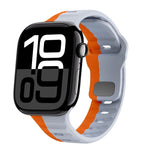 Wave Texture Reverse Buckle Silicone Watch Band, For Apple Watch Series 10 46mm, For Apple Watch Series 10 42mm, For Apple Watch SE 2023 44mm, For Apple Watch SE 2023 40mm