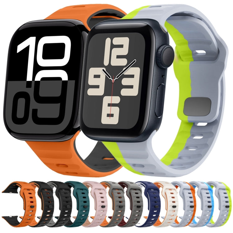 Wave Texture Reverse Buckle Silicone Watch Band, For Apple Watch Series 4 44mm, For Apple Watch Series 4 40mm, For Apple Watch Series 3 38mm, For Apple Watch Series 3 42mm