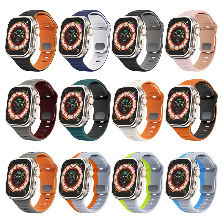 Wave Texture Reverse Buckle Silicone Watch Band, For Apple Watch Ultra 2 49mm, For Apple Watch Series 9 45mm, For Apple Watch Series 9 41mm, For Apple Watch Ultra 49mm