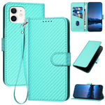 YX0070 Carbon Fiber Buckle Leather Phone Case with Lanyard, For iPhone 13 Pro Max, For iPhone 13 Pro, For iPhone 13, For iPhone 13 mini, For iPhone 12 / 12 Pro, For iPhone 12 Pro Max