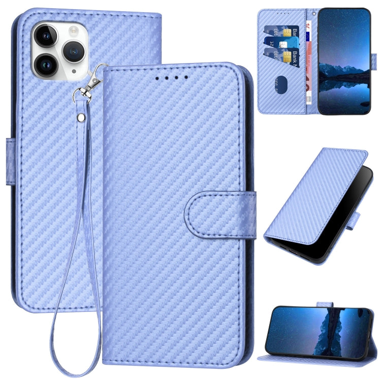 YX0070 Carbon Fiber Buckle Leather Phone Case with Lanyard, For iPhone 12 mini, For iPhone 11 Pro Max, For iPhone 11, For iPhone 11 Pro, For iPhone X / XS, For iPhone XR