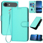 YX0070 Carbon Fiber Buckle Leather Phone Case with Lanyard, For iPhone 17e / 16e, For iPhone 17 Pro Max, For iPhone 17 Pro, For iPhone 17, For iPhone Air, For iPhone 16 Pro Max