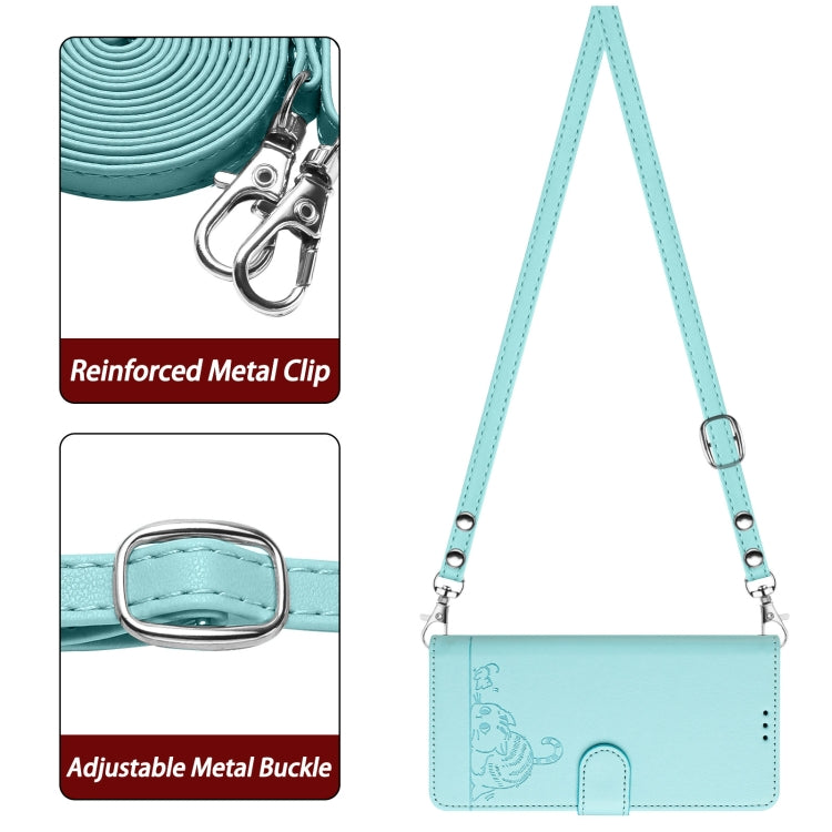 Cat Rat Embossed Pattern RFID Leather Phone Case with Lanyard, For iPhone XR, For iPhone XS Max, For iPhone 8 Plus / 7 Plus