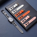 Mesh Calfskin Genuine Leather Watch Band, For Apple Watch SE 2023 44mm, For Apple Watch SE 2023 40mm, For Apple Watch Ultra 2 49mm, For Apple Watch Series 9 45mm, For Apple Watch Series 9 41mm, For Apple Watch Ultra 49mm