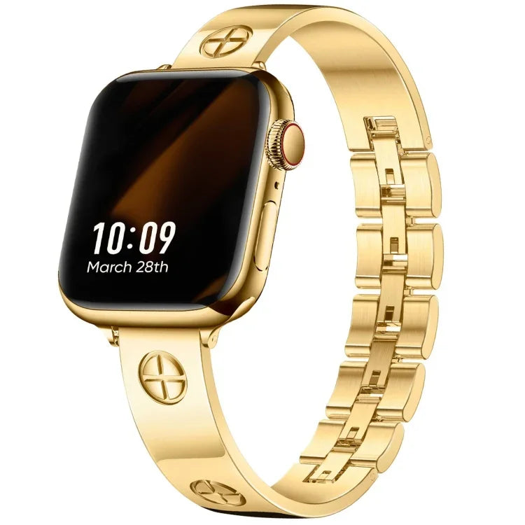 Cross Bracelet Stainless Steel Watch Band, For Apple Watch SE 2023 44mm, For Apple Watch SE 2023 40mm, For Apple Watch Ultra 2 49mm, For Apple Watch Series 9 45mm, For Apple Watch Series 9 41mm, For Apple Watch Ultra 49mm, For Apple Watch Series 8 41mm...