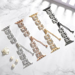 Rhinestone Metal Bracelet Watch Band, For Apple Watch SE 2023 44mm, For Apple Watch SE 2023 40mm, For Apple Watch Ultra 2 49mm, For Apple Watch Series 9 45mm, For Apple Watch Series 9 41mm, For Apple Watch Ultra 49mm, For Apple Watch Series 8 41mm     ...