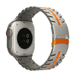 Double Lock Buckle Turtle Titanium Steel Watch Band, For Apple Watch SE 2023 44mm, For Apple Watch SE 2023 40mm, For Apple Watch Ultra 2 49mm, For Apple Watch Series 9 45mm, For Apple Watch Series 9 41mm, For Apple Watch Ultra 49mm                     ...