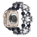 Beaded Pearl Gemstone Bracelet Watch Band, For Apple Watch SE 2023 44mm, For Apple Watch SE 2023 40mm, For Apple Watch Ultra 2 49mm, For Apple Watch Series 9 45mm, For Apple Watch Series 9 41mm, For Apple Watch Ultra 49mm, For Apple Watch Series 8 41mm...