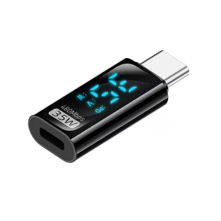 Charging Adapter with Digital Display, 8 Pin Male to Type-C Female 35W, Type-C Male to 8 Pin Female 35W, Type-C Male to Type-C Female 140W