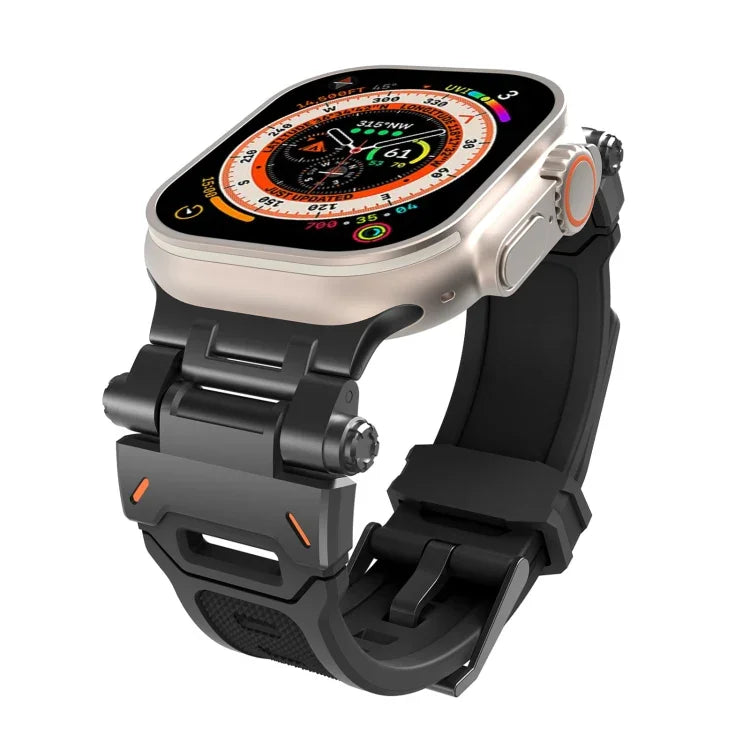 Stainless Steel Connector TPU Watch Band, For Apple Watch SE 2023 44mm, For Apple Watch Ultra 2 49mm