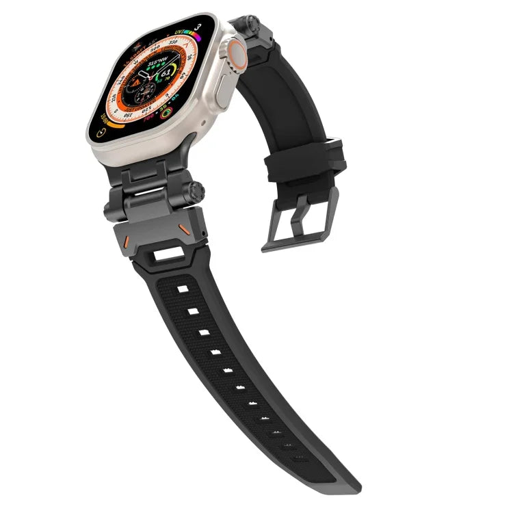 Stainless Steel Connector TPU Watch Band, For Apple Watch Series 7 45mm, For Apple Watch SE 44mm
