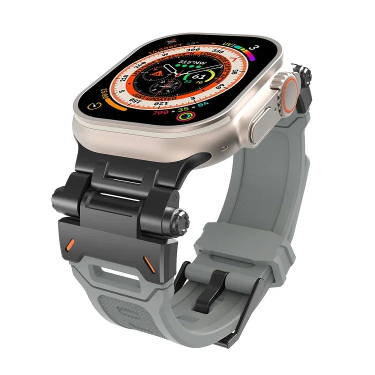 Stainless Steel Connector TPU Watch Band, For Apple Watch Series 7 45mm, For Apple Watch SE 44mm