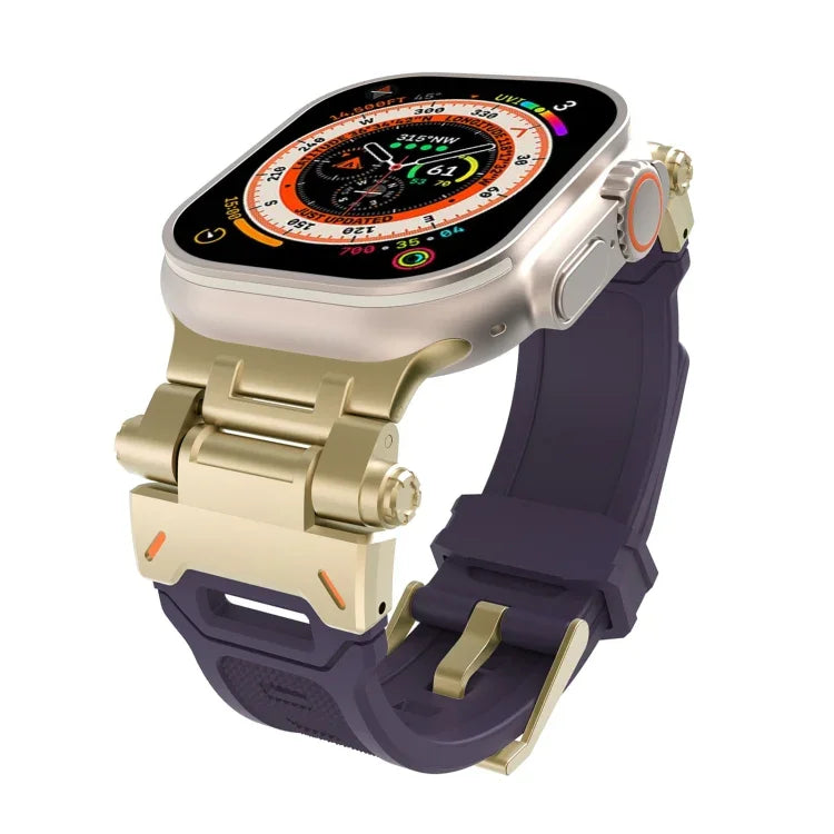 Stainless Steel Connector TPU Watch Band, For Apple Watch Series 7 45mm, For Apple Watch SE 44mm