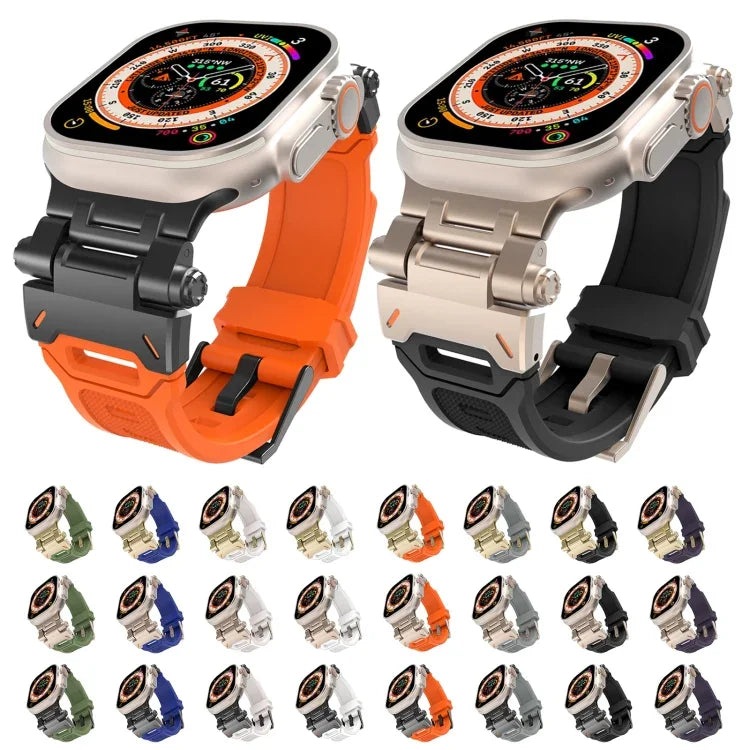 Stainless Steel Connector TPU Watch Band, For Apple Watch Series 4 44mm, For Apple Watch Series 3 42mm
