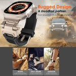 Stainless Steel Connector TPU Watch Band, For Apple Watch Series 7 45mm, For Apple Watch SE 44mm