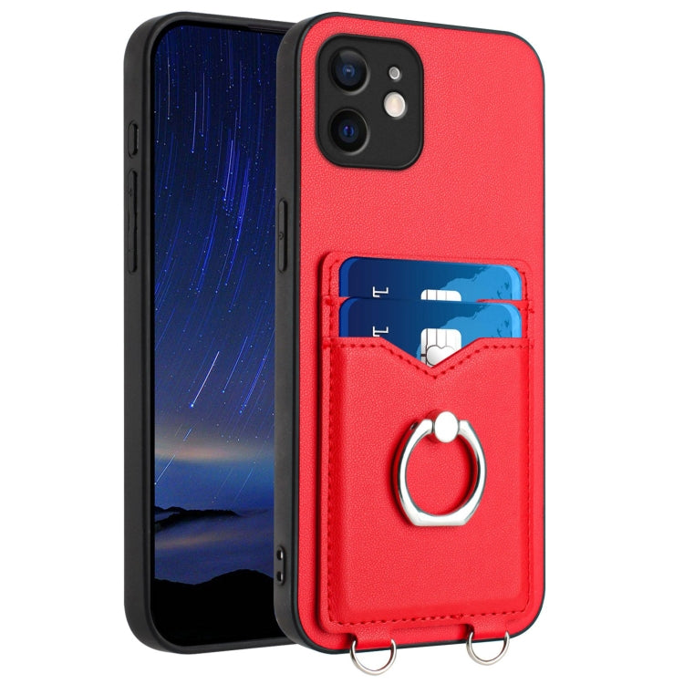 R20 Ring Card Holder Phone Case, For iPhone 13 mini, For iPhone 12, For iPhone 12 Pro Max, For iPhone 12 Pro, For iPhone 12 mini, For iPhone 11 Pro Max, For iPhone 11, For iPhone 11 Pro