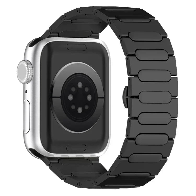 Oval Butterfly Buckle Titanium Alloy Watch Band, For Apple Watch SE 2023 44mm, For Apple Watch Ultra 2 49mm, For Apple Watch Series 9 45mm, For Apple Watch Ultra 49mm, For Apple Watch Series 8 45mm, For Apple Watch SE 2022 44mm                         ...