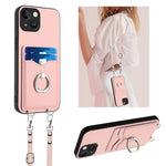 R20 Crossbody Rope Ring Card Holder Phone Case, For iPhone 13 mini, For iPhone 12, For iPhone 12 Pro Max, For iPhone 12 Pro, For iPhone 12 mini, For iPhone 11 Pro Max, For iPhone 11, For iPhone 11 Pro