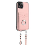 R20 Crossbody Rope Ring Card Holder Phone Case, For iPhone 13 mini, For iPhone 12, For iPhone 12 Pro Max, For iPhone 12 Pro, For iPhone 12 mini, For iPhone 11 Pro Max, For iPhone 11, For iPhone 11 Pro