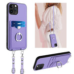 R20 Crossbody Rope Ring Card Holder Phone Case, For iPhone 13 mini, For iPhone 12, For iPhone 12 Pro Max, For iPhone 12 Pro, For iPhone 12 mini, For iPhone 11 Pro Max, For iPhone 11, For iPhone 11 Pro