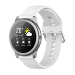 Silicone Solid Color Silver Buckle Strap, Size: 22mm, For Xiaomi Haylou Solar LS05