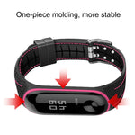 For Xiaomi Mi Band 4 / 3 Silicone Two-color Thread Replacement Strap Watchband, Single Bead Texture, Honeycomb Texture, Bamboo Joint Texture