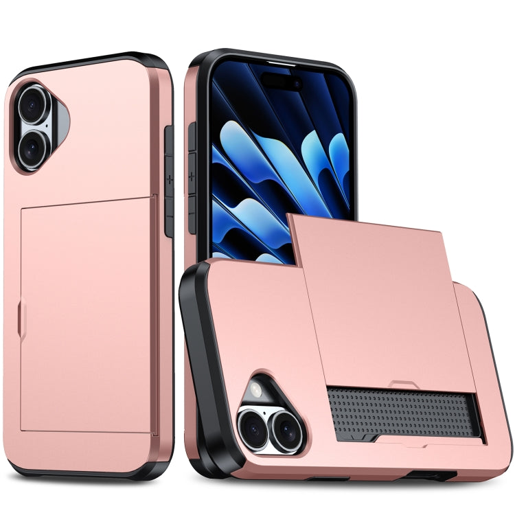 Shockproof Armor Phone Case with Card Slot, For iPhone Air, For iPhone 16 Pro Max, For iPhone 16 Pro, For iPhone 16 Plus