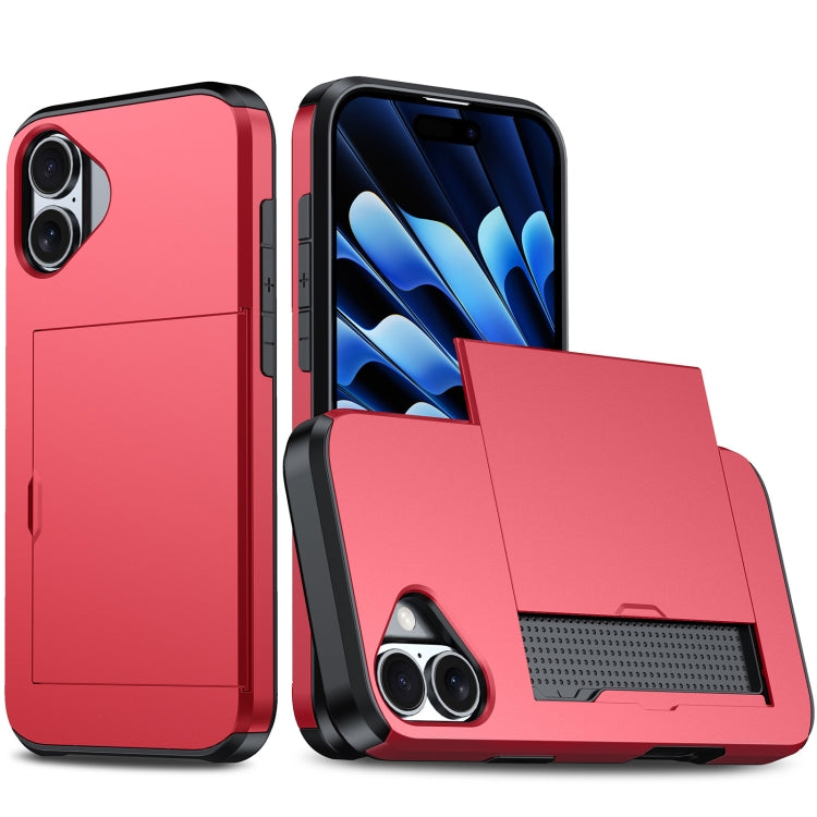Shockproof Armor Phone Case with Card Slot, For iPhone Air, For iPhone 16 Pro Max, For iPhone 16 Pro, For iPhone 16 Plus