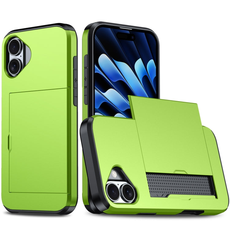 Shockproof Armor Phone Case with Card Slot, For iPhone Air, For iPhone 16 Pro Max, For iPhone 16 Pro, For iPhone 16 Plus