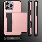 Shockproof Armor Phone Case with Card Slot, For iPhone 16 Pro Max, For iPhone 16 Pro, For iPhone 16 Plus, For iPhone 16