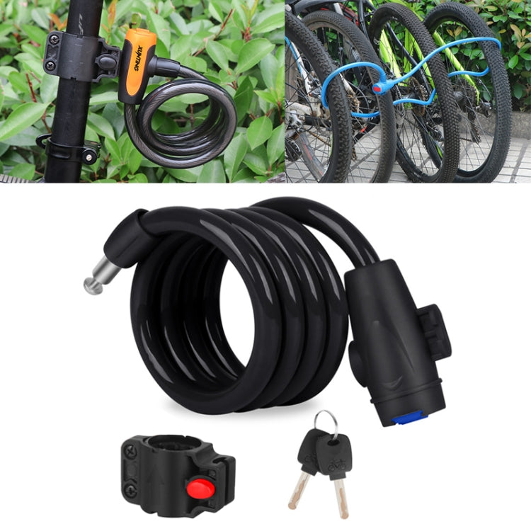 Bicycle Portable Anti-theft Lock Steel Cable Lock with Lock Frame, A Style 100cm Black, A Style 120cm Black, B Style 100cm Black, B Style 120cm Black, B Style 150cm Black