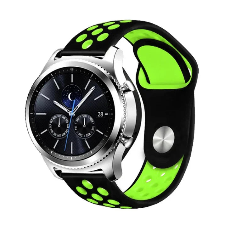 For Smasung Gear S4 Active 22mm Two-color Silicone Replacement Strap Watchband