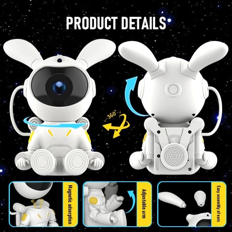 G002 Space Rabbit Starry Sky Projection Lamp Bluetooth Speaker 2 in 1 Laser Light, G002 Bluetooth