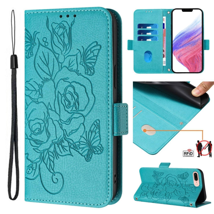 Embossed Rose RFID Anti-theft Leather Phone Case, For iPhone 11 Pro Max, For iPhone 11, For iPhone 11 Pro, For iPhone XS / X, For iPhone XR, For iPhone XS Max, For iPhone 8 Plus / 7 Plus