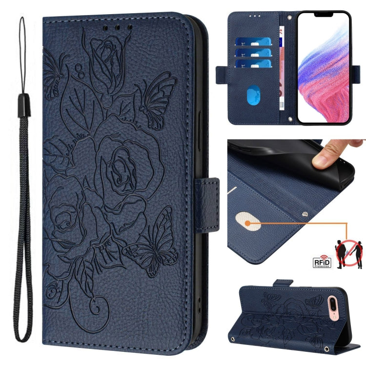 Embossed Rose RFID Anti-theft Leather Phone Case, For iPhone 11 Pro Max, For iPhone 11, For iPhone 11 Pro, For iPhone XS / X, For iPhone XR, For iPhone XS Max, For iPhone 8 Plus / 7 Plus