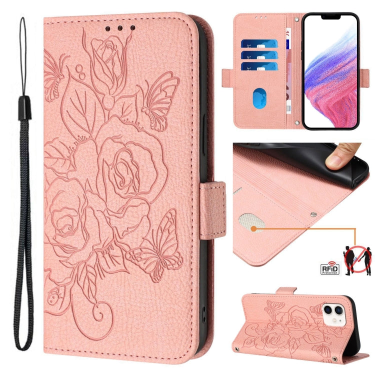 Embossed Rose RFID Anti-theft Leather Phone Case, For iPhone 11 Pro Max, For iPhone 11, For iPhone 11 Pro, For iPhone XS / X, For iPhone XR, For iPhone XS Max, For iPhone 8 Plus / 7 Plus
