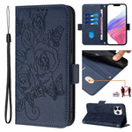 Embossed Rose RFID Anti-theft Leather Phone Case, For iPhone 11 Pro Max, For iPhone 11, For iPhone 11 Pro, For iPhone XS / X, For iPhone XR, For iPhone XS Max, For iPhone 8 Plus / 7 Plus
