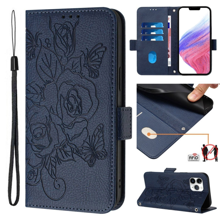 Embossed Rose RFID Anti-theft Leather Phone Case, For iPhone 11 Pro Max, For iPhone 11, For iPhone 11 Pro, For iPhone XS / X, For iPhone XR, For iPhone XS Max, For iPhone 8 Plus / 7 Plus