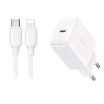 JOYROOM JR-TCF20 PD20W Type-C Port Charger Kit with Type-C to 8 Pin Cable, EU Plug +  Type-C to 8 Pin Cable