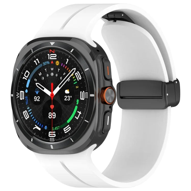 Magnetic Folding Buckle Silicone Watch Band, For Samsung Galaxy Watch Ultra 47mm / Ultra 2025